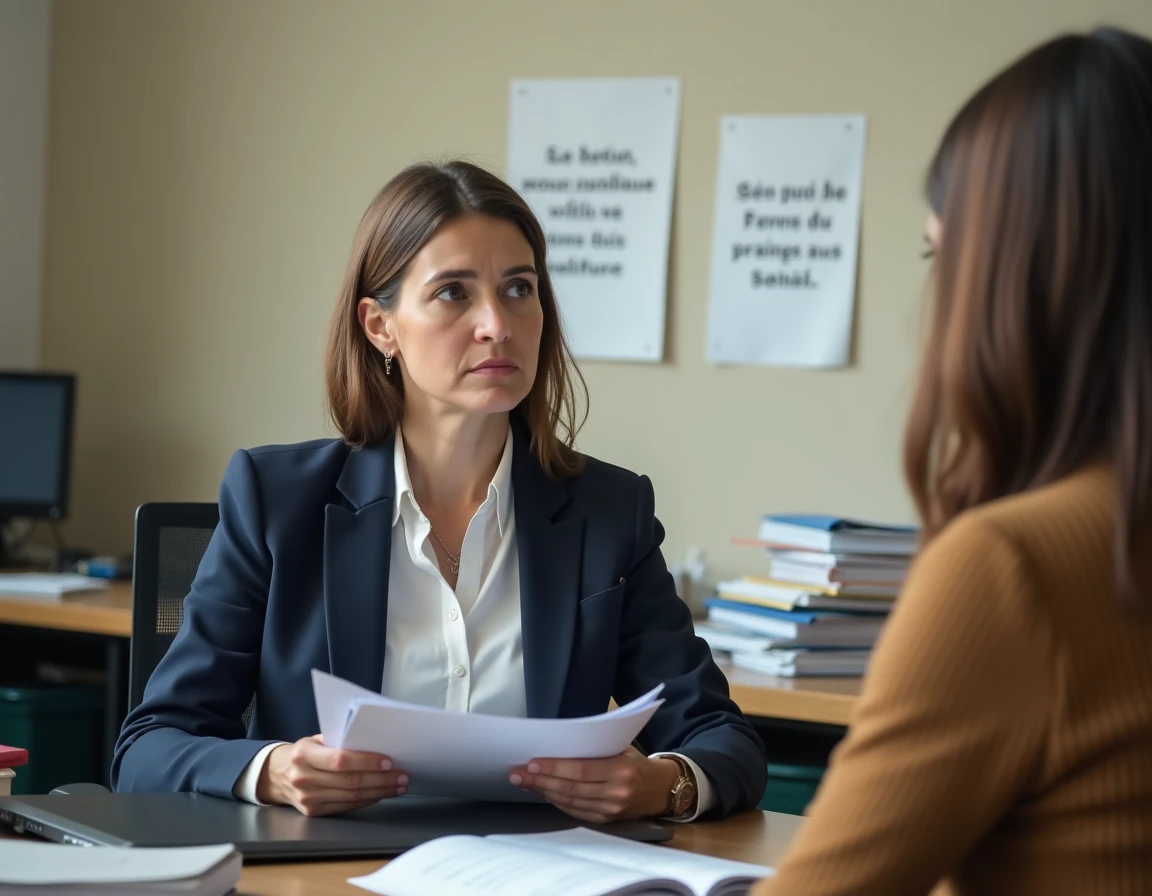 Femme en entretien avec une conseillère de Pôle Emploi pour contester une radiation
